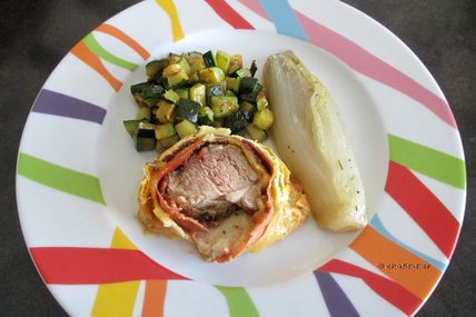 Filet mignon en croûte, jambon cru et mozzella