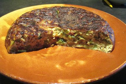 Tortilla aux courgettes et chorizo