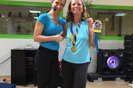 Videlina Bochukova avec l'une des finalistes de marathon À New York- Muriel. Bravooooooo, ma championne