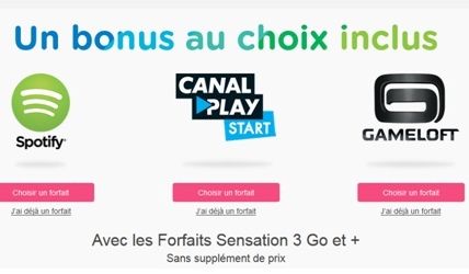 Les Bonus Sensation de Bouygues Telecom étendus aux forfaits Sensation 3 Go, avec un nouveau bonus
