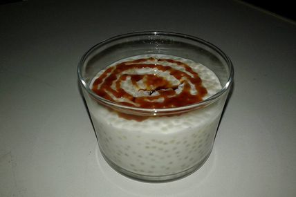 Perles du Japon à la noix de coco,compotée d'ananas et caramel
