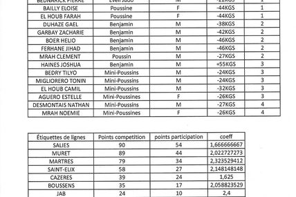 Résultats de la coupe de Boussens 2017