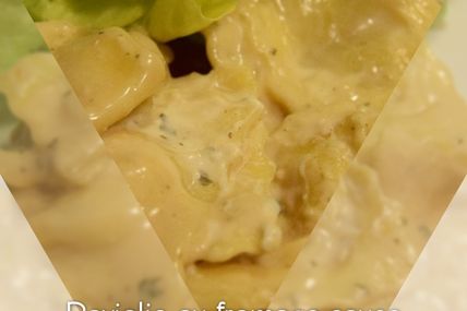 Raviolis au fromage sauce boursin