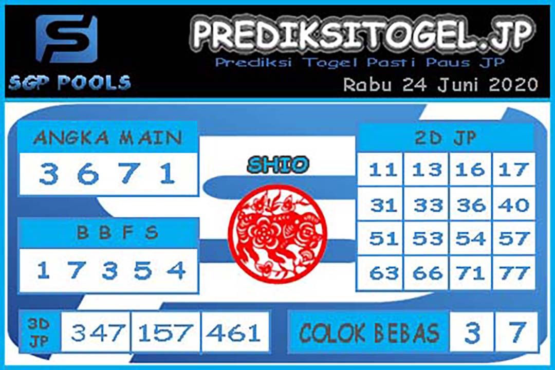 Prediksi Sgp Rabu 24 Juni 2020 Prediksi Togel
