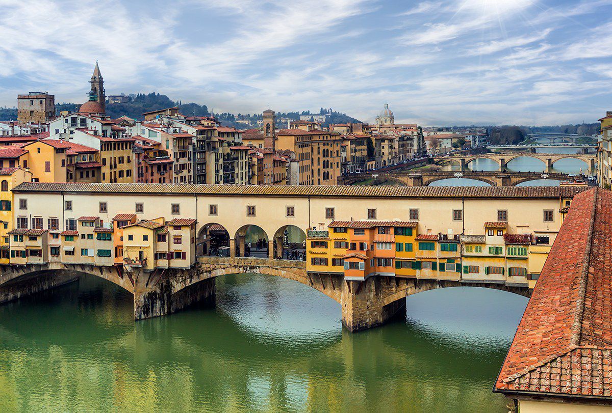 Ponte Vecchio sur l'Arno à Florence, Italie