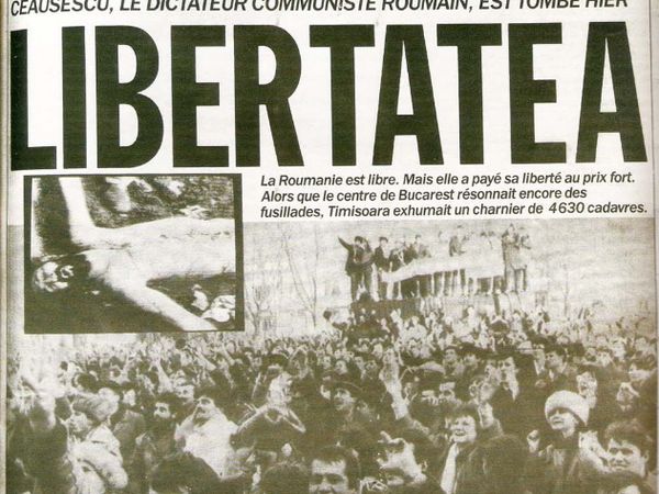 CLIQUEZ SUR L'IMAGE POUR LA VISUALISER. 1ère et 2ème images: "Libération" des 23 et 24 décembre 1989. La 3ème représente des cadavres décomposés issus d'un faux charnier! 