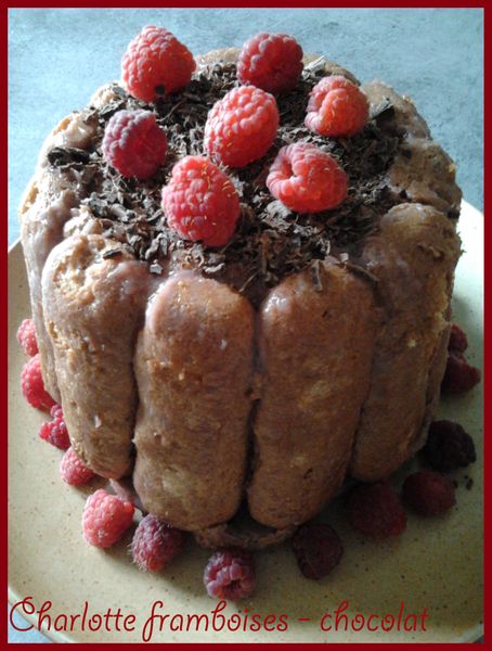 Charlotte framboises - chocolat