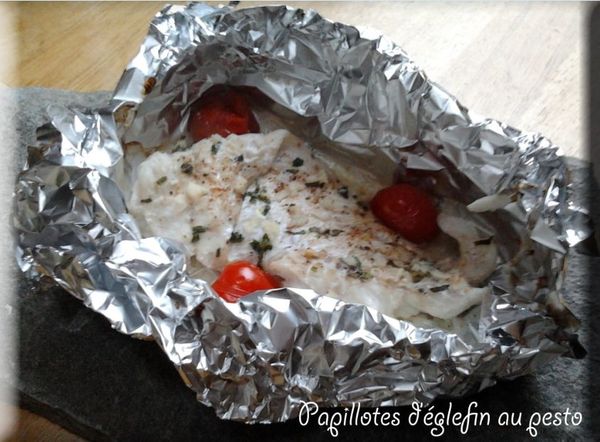 Papillotes d'églefin au pesto