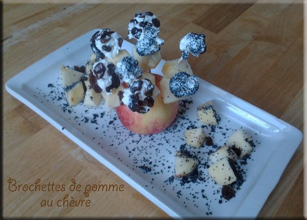 Brochettes de pomme au chèvre
