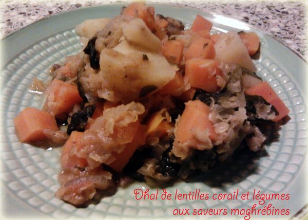 Dhal de lentilles corail et légumes aux saveurs maghrébines