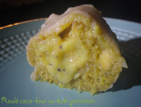 Roulé kiwi-coco au kaki persimon