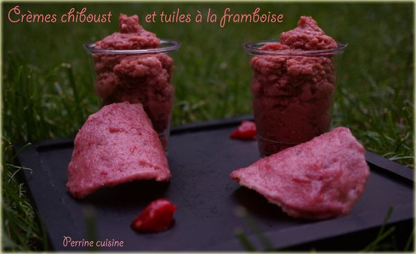 Crèmes Chiboust et tuiles à la framboise
