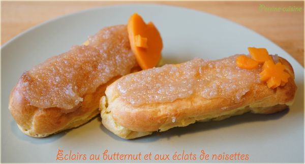Eclairs au butternut et aux éclats de noisettes caramélisées
