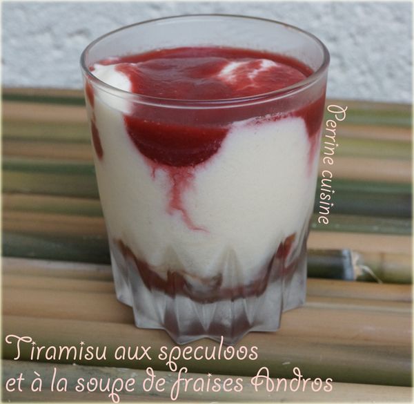 Tiramisu aux spéculoos et à la soupe de fraises Andros