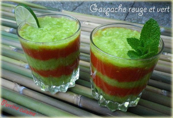 Gaspacho vert et rouge