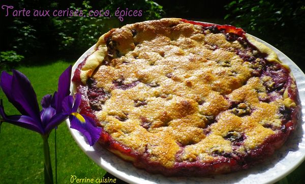 Tarte aux cerises, coco, épices