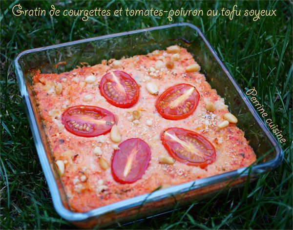 Gratin de courgettes et tomates au tofu soyeux