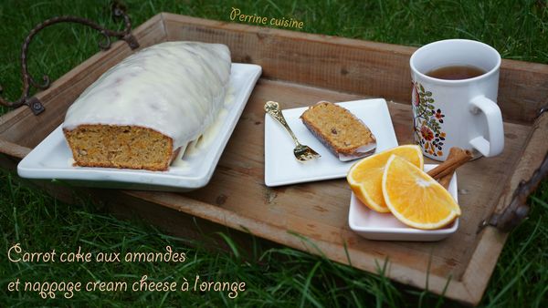 Carrot cake aux amandes et nappage cream cheese à l’orange