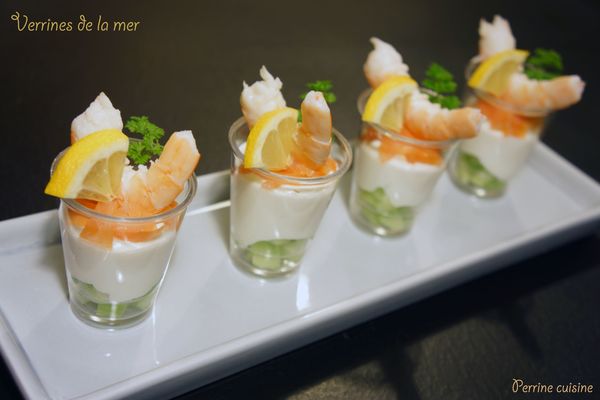 Verrines de la mer au fromage blanc de chèvre