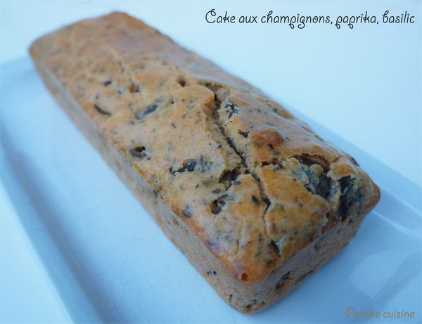 Cake aux champignons, paprika et basilic