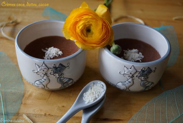 Crèmes coco, dattes, cacao