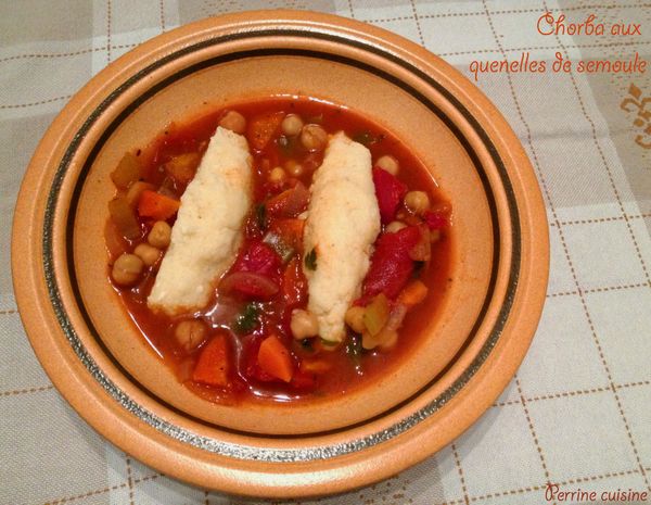 Chorba aux quenelles de semoule