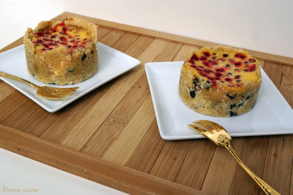Cheesecake aux groseilles et pépites de chocolat
