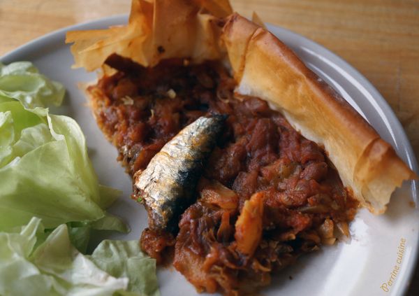 Tarte croustillante à la ratatouille et aux sardines