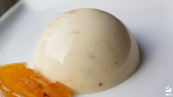 Panna cotta pêche-verveine {à la confiture L’Epicurien}