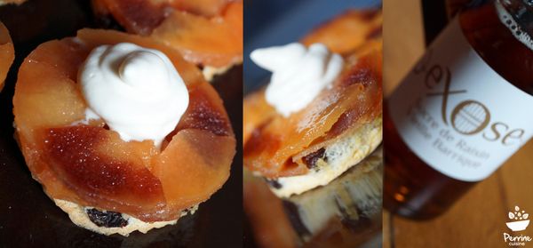 Gâteau renversé aux coings et raisins, chantilly au sucre de raisin Exose