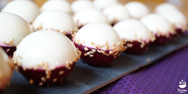 Sphères de panna cotta à l’ail blanc de Lomagne et à la betterave (et autres recettes à l'ail et à la betterave)