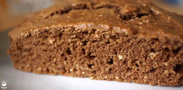Brownie à la pâte à tartiner choco-coco, crème anglaise aux fruits de la passion