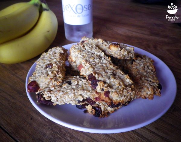 Barres de céréales aux fruits secs et à la banane {et à l'eXOse sucre de raisin}