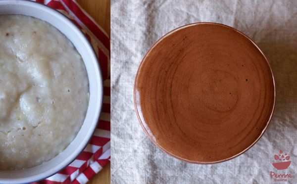 Gâteau banane-coco et émulsion chocolatée {sans œufs, sans gluten, avec de la pâte à tartiner}