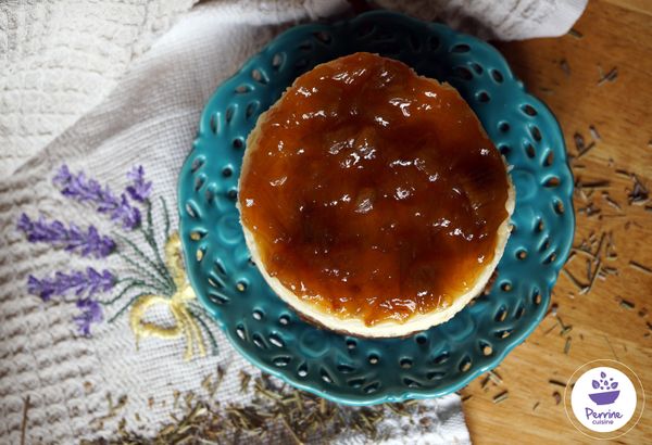 Cheesecake lavande et rhubarbe, partenariat Comba Aromatica