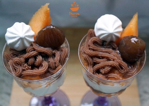 Verrines aux marrons et au melon