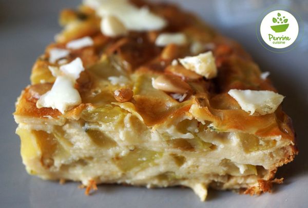 Clafoutis aux courgettes, chèvre et pignons {sans lactose et sans gluten}