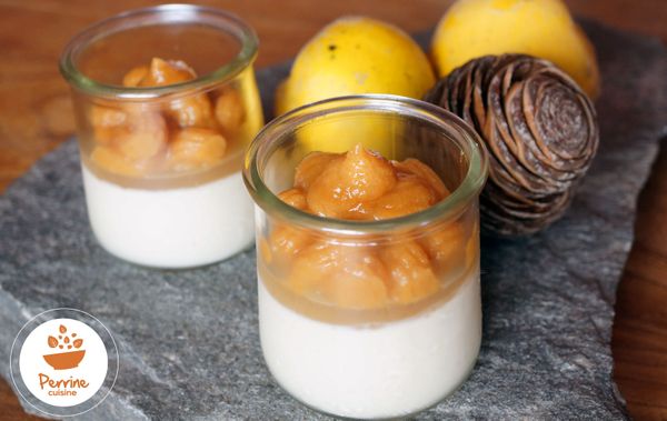 Panna cotta aux coings en trois textures