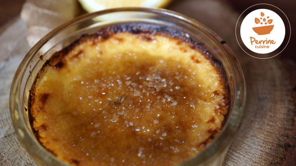 Crème brûlée au gingembre et aux dés de citron de Menton confits