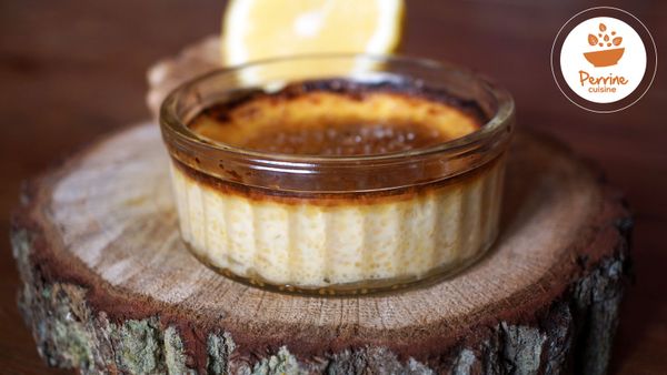 Crème brûlée au gingembre et aux dés de citron de Menton confits