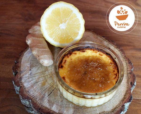 Crème brûlée au gingembre et aux dés de citron de Menton confits