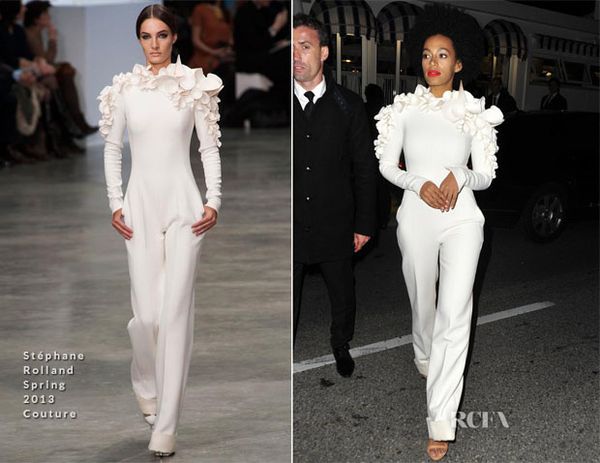 {Fashion} Solange Knowles In Stéphane Rolland Couture – Vanity Fair and Chanel Party