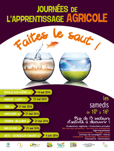 Grand Est Les Journées de l’apprentissage agricole du 14 mai au 21 juin 2016