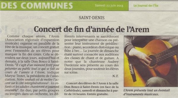 Le concert du 22 Juin 2013