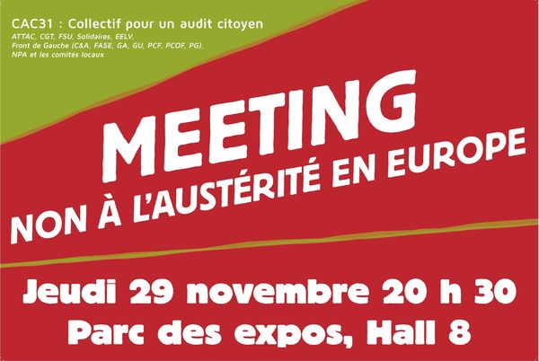 Meeting unitaire du CAC 31 « Non à l'austérité en Europe »