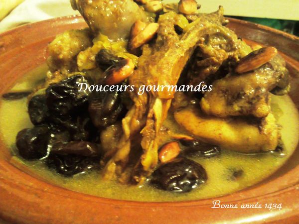Tajine d'agneau aux pruneaux et amandes