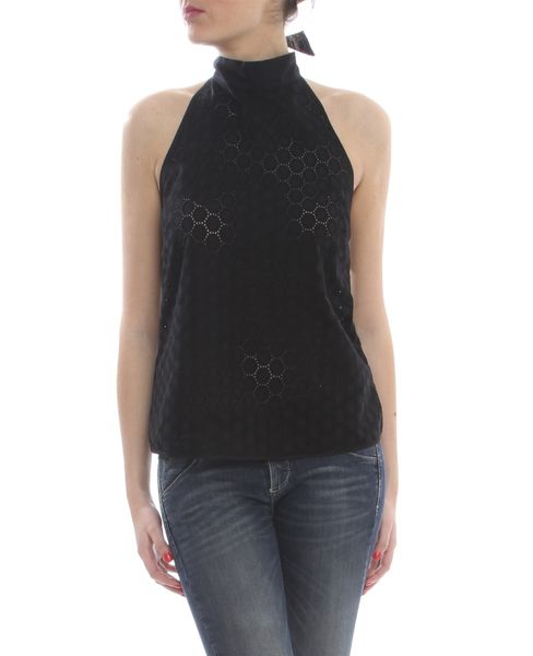 Haut dos nu noir brodé et noué dos Benetton. Taille XS : 33 euros