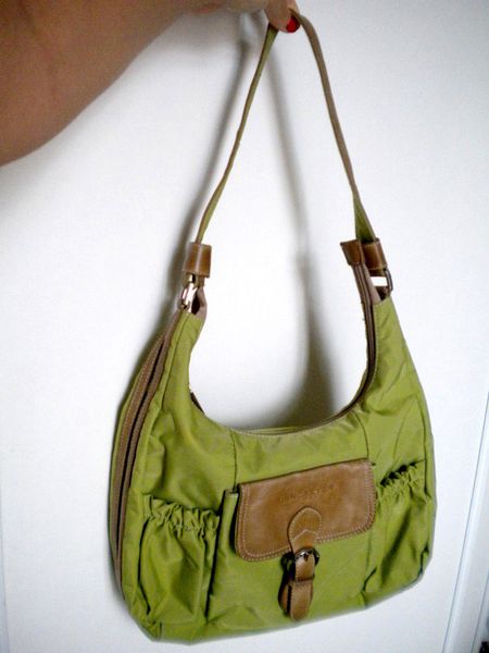 Sac d'été toile et cuir Lancaster vert et Marron 35 euros (vendu !)