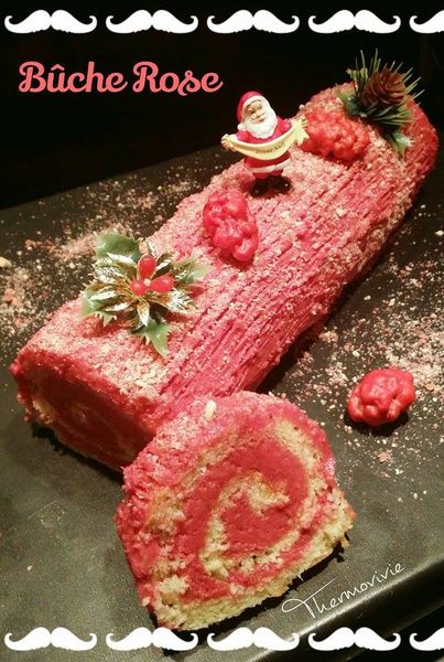 Bûche de noel rose