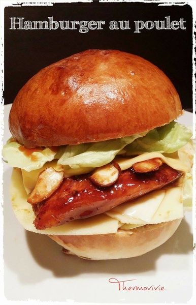 Hamburger Poulet laqué barbecue miel